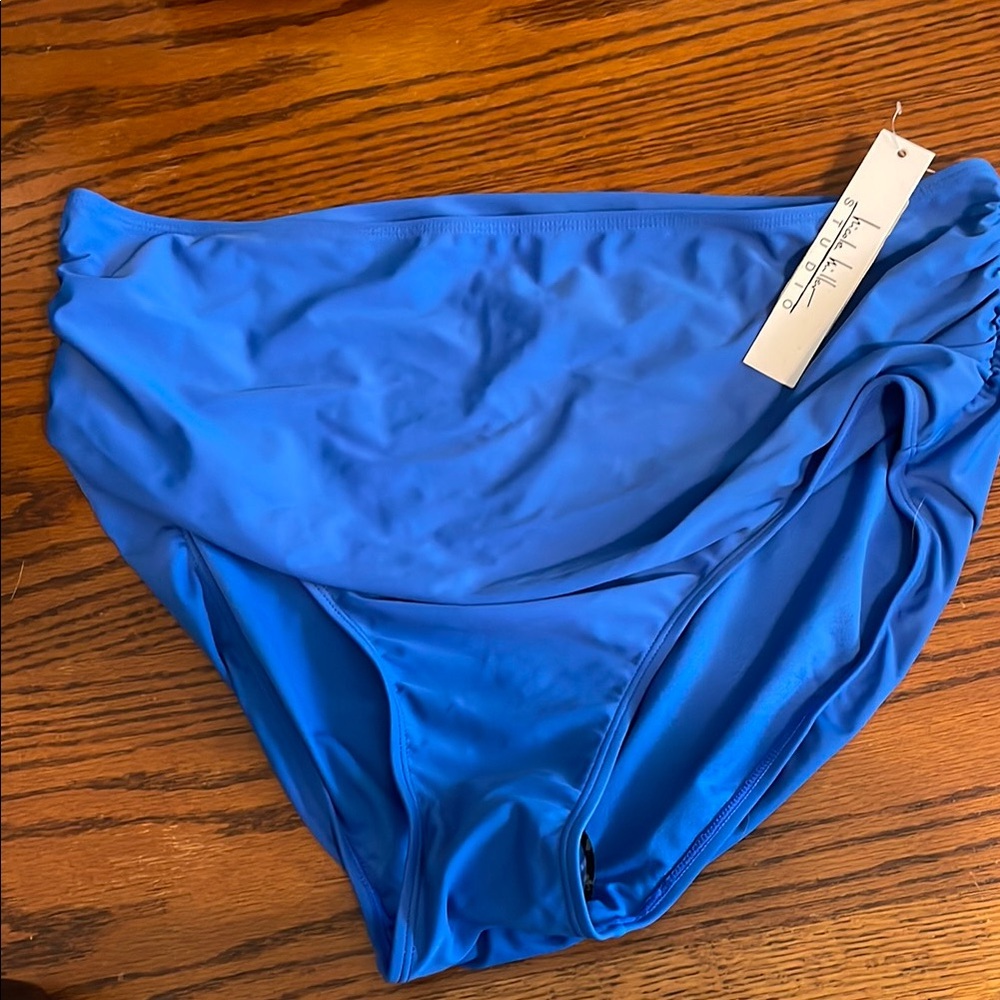 Blue High-Waisted Bikini Bottoms